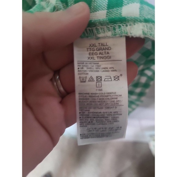 NWT Old Navy Green White Gingham Puff Sleeve Wrap Dress Womans Size 2XL Tall - Picture 7 of 7